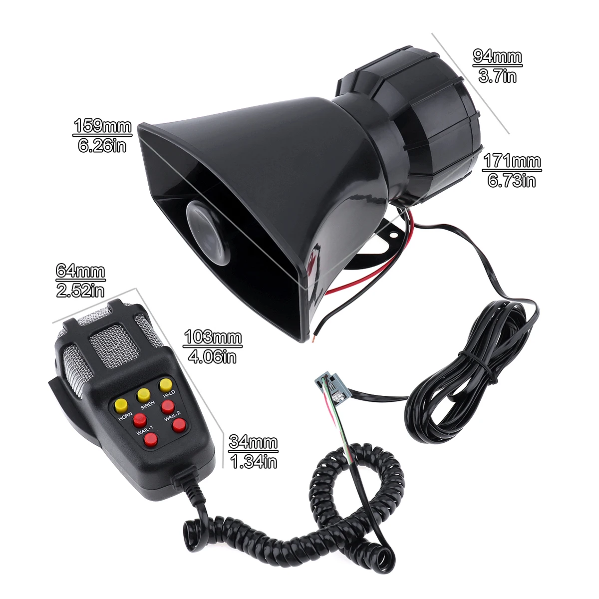 12V 100W 7 Sound 120-150dB Car Electronic Warning Siren Motorcycle Alarm Firemen Ambulance Loudspeaker Amplifier Alarm Horn