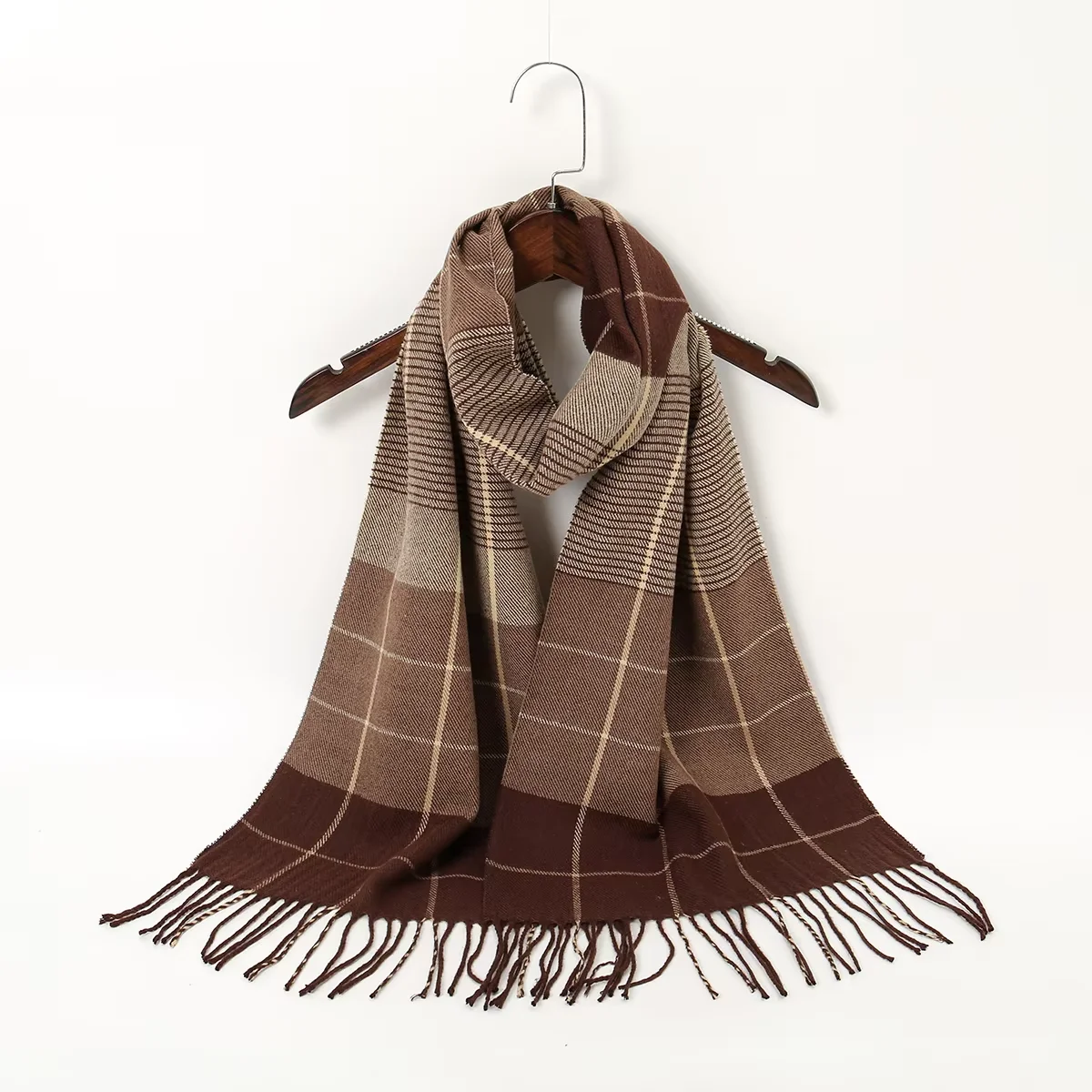 2024 New Red Plaid Cashmere Scarf Shawl Woman Winter Scarf Joyful Pashmina Neckscarf Keep Warm Blanket Soft Thick Head Scarf 2