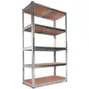 5 Tier Heavy Duty Steel Shelving Unit 11.8"W X 29.5"D X 59"H Garage Storage Rack Silver Simple Practical Design Rust Resistance 1