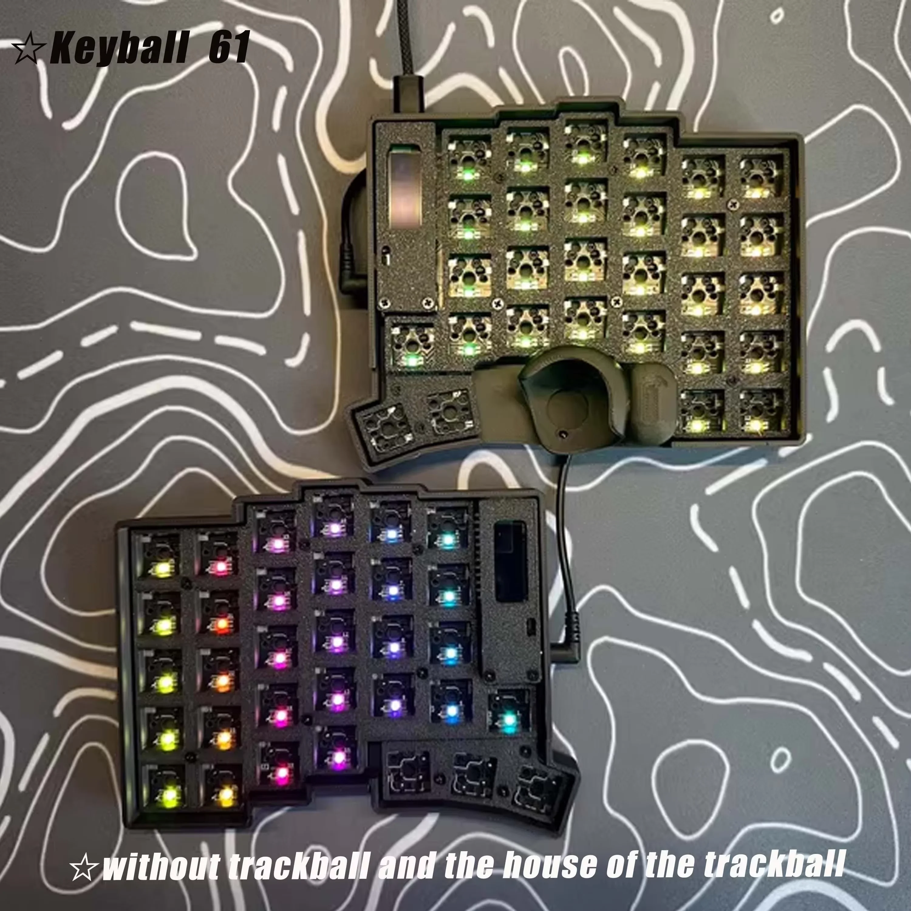 Keyball 39/44/61 Split Keyboard Kit No Trackball OLED Screen