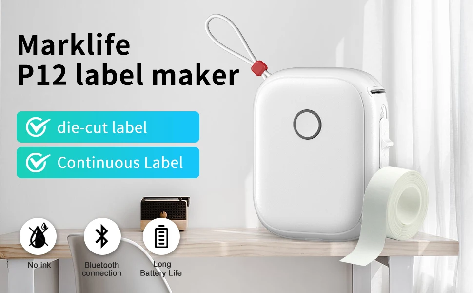 Label Maker-Portable Mini Sticker Marker Machine with Tape-Marklife P12  Bluetooth Embossing Labeler Printer for Labeling for Labelmaker Labeller  Organization Lable Print (White) - Coupon Codes, Promo Codes, Daily Deals,  Save Money Today