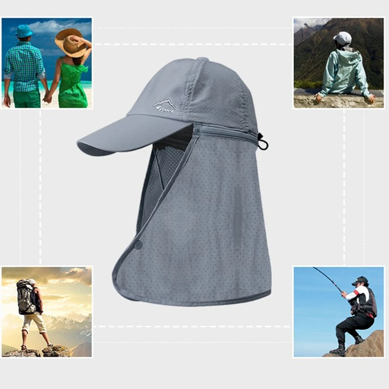 Multifunction Quick Drying UV Protectio Hat Outdoors Water-resistant Baseball Baseball Cap For Men With Face Neck Protection 5