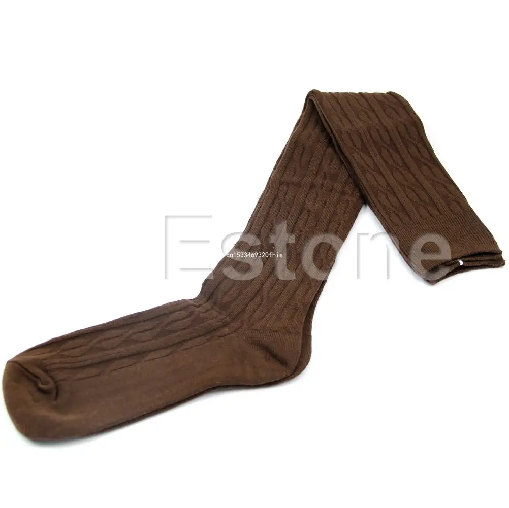 

Women Lady Knitting Cotton Over Knee Thigh-High Stockings Socks Pantyhose Tights