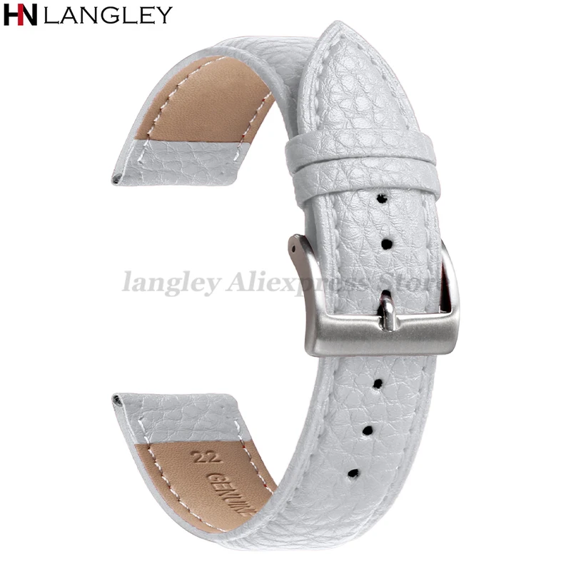 Premium Genuine Leather Litchi Pattern Watch Band – High-Quality Wristband