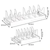 Expandable Dish Rack Pans Organizer Rack Adjustable Compartments Dish Storage Rack Pot Lid Organizer Kitchen Utensils Rack 3