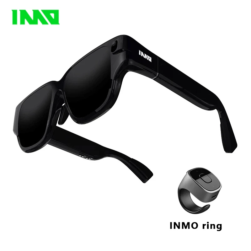INMO AR Smart Glasses With Control Ring One Camera Touch Foldable Transparent Lens 3D Shooting