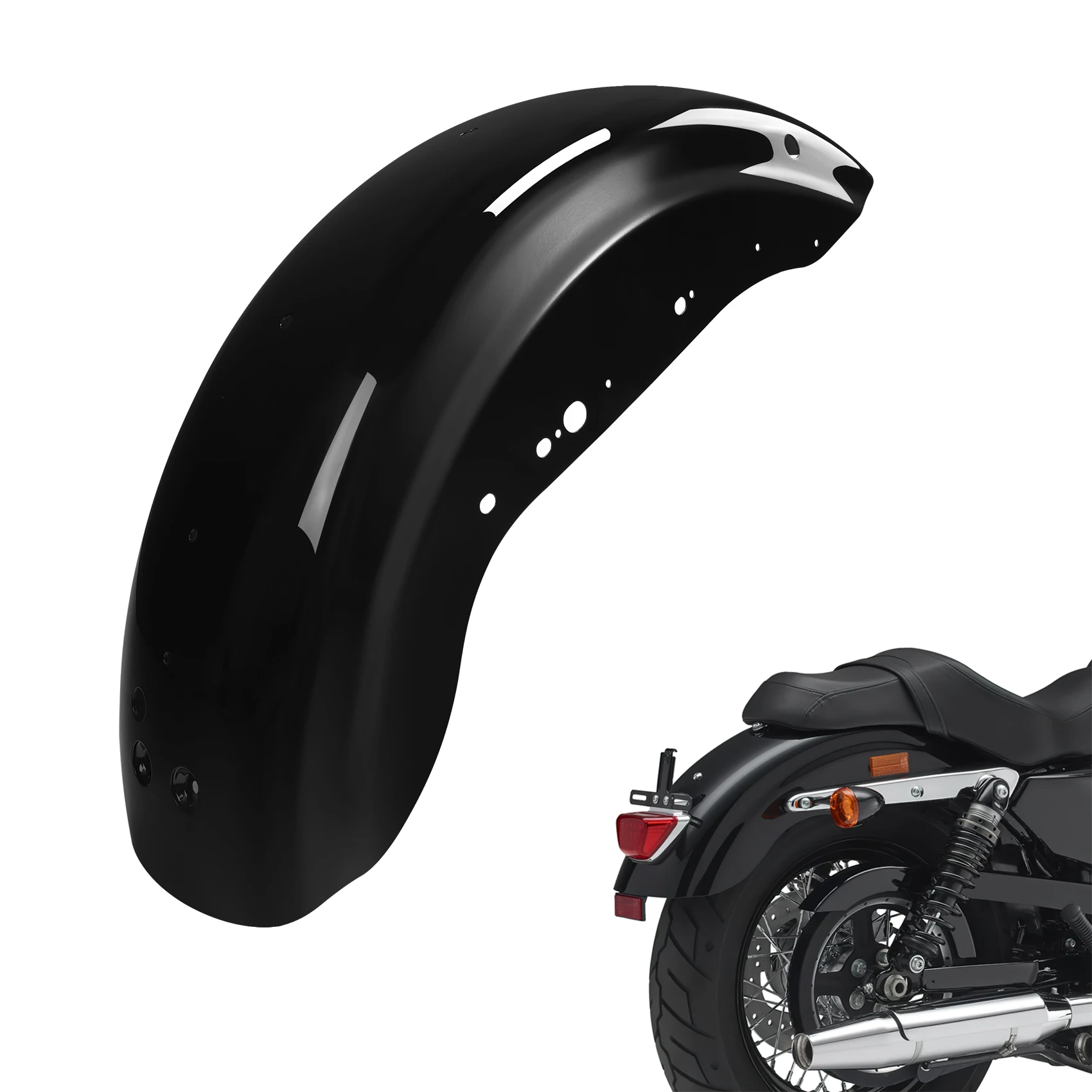 

Motorcycle Black Rear Fender For Harley SPORTSTER 1200 CUSTOM LIMITED A 2013 LIMITED B 2014 2015 2017