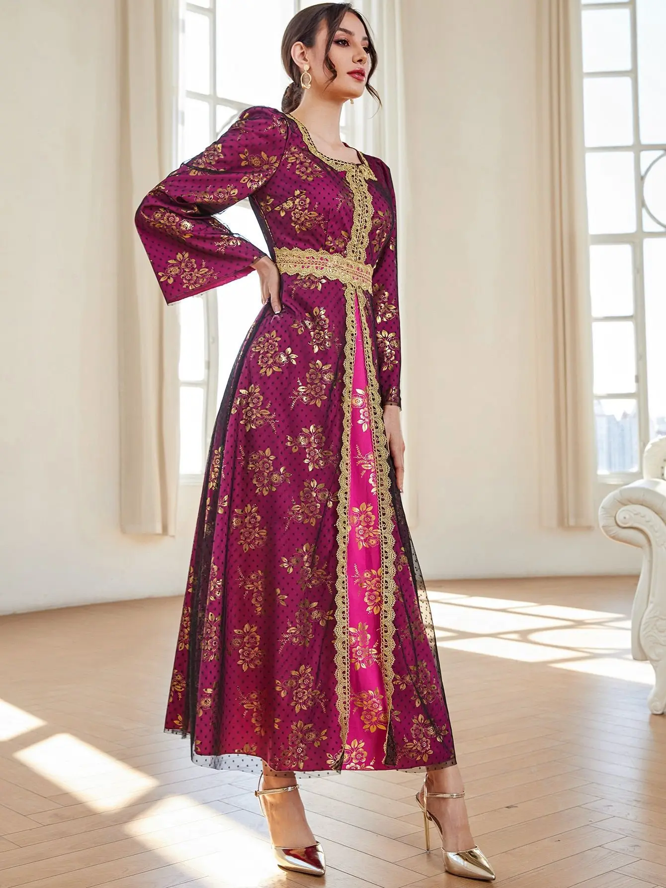 S318c97257acb41f08469f7394c70ae12f Mesh Party Dress Women Abaya Kimono Khimar Print Dresses Kaftan Kebaya Ramadan Hijab Abayas Dubai Long Robe Eid Islam Clothing Mallzona