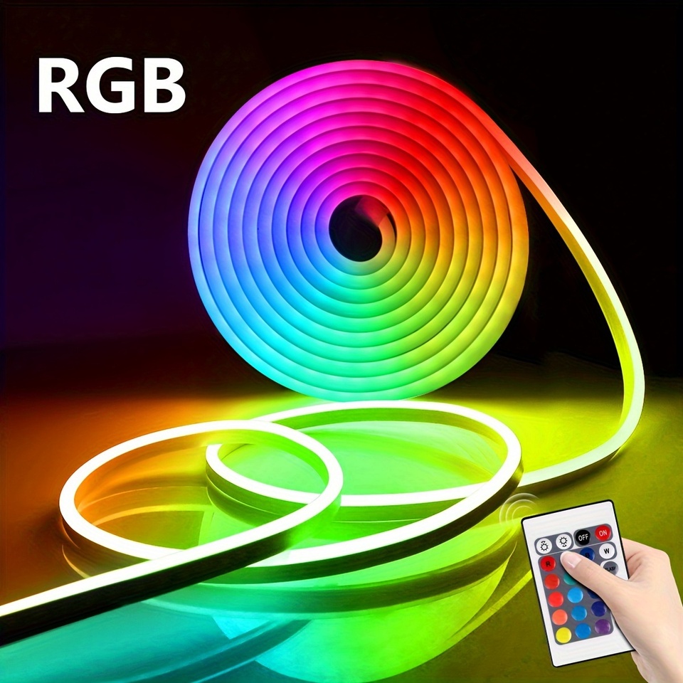 5V LED RGB Strip Light Neon USB Flexible Silicone Lights 1M Remote Control Waterproof SMD 3535 612Leds Tape Decoration for Room