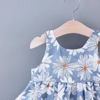 (Girls 0-3 Years Old) Summer New Girls Dress Floral Print Little Fresh Everyday Sweet Princess Dress with Bow 6