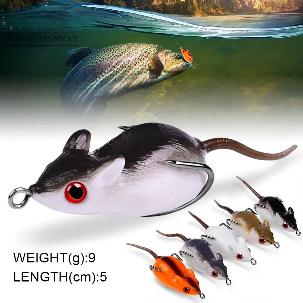 

5cm/9g Lifelike Soft Mouse Fishing Lures Silicone Soft Baits Artificial Rat Sinking Bait Wobbler Crankbait Bass Fishing Tackle