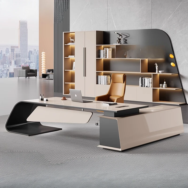 Designer Modern Office Desks Storage Drawers Writing Executive Desk L Shaped Study Office Furniture