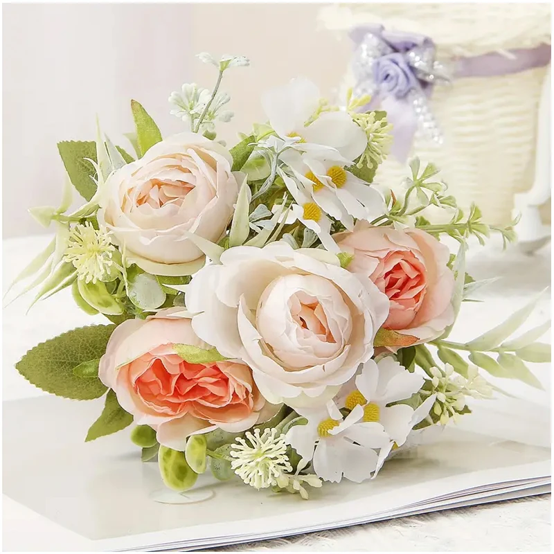Artificial Peony Flower Bouquet Outdoor Fake Spring Summer Real Touch for Wedding Party Home