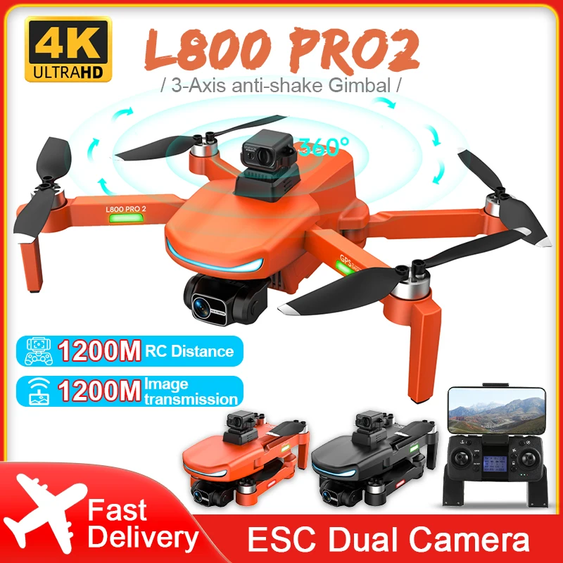 L800 Pro2 Drone 4K Profesional GPS FPV Dual HD Drones с 360 уклонением от препятствий 5G WiFi RC Quadcopter VS L900 Pro SE