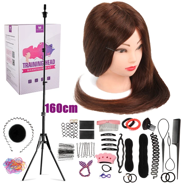 Hairdresser Training Mannequin Real Hair  Human Hair Mannequin Head  Training - 85% - Aliexpress