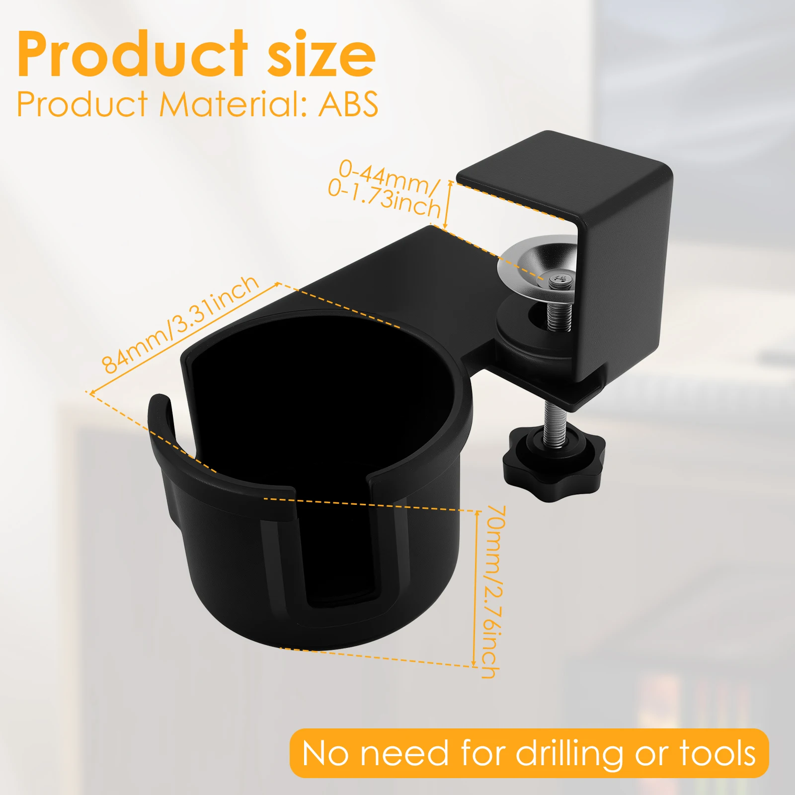 ABS Rotating Desk Cup Holder Table Clamp