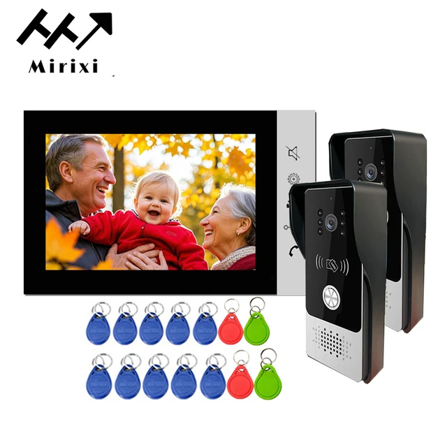 Mirixi 7 Inch Video Door Phone Intercom System RFID Doorbell with Camera Unlock Talk Night Vision HD  for Villa Apartment 2