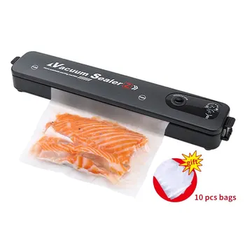 Vacuum Sealer Packaging Machine - Household Food Sealer with 10 Free Vacuum Bags, Efficiently Seal and Preserve Foods, Available in 220V/110V, Elegant Black Design