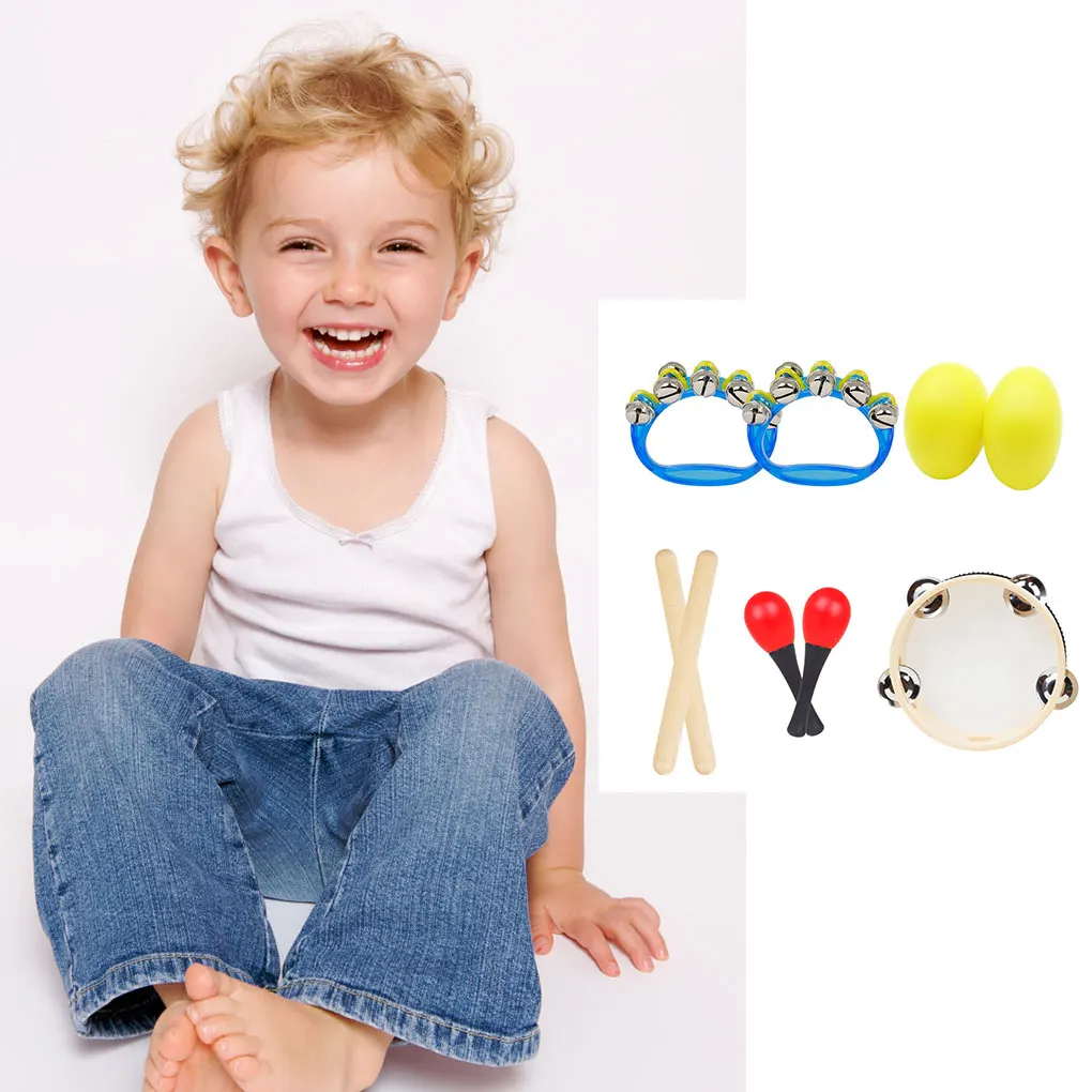 Toddlers Musical Instrument Toy Hand Tambourine Kids Drum Sets for