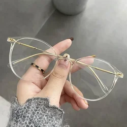 Vintage Round Myopia Glasses with Clear Lenses - Luxury Transparent Eyewear - -3.0 (Transparent)