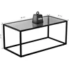 Glass Coffee Table Modern Coffee Tables Simple Rectangular Center Table with Open Space for Living Room Home Office 2