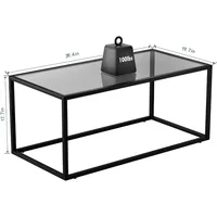 Glass Coffee Table Modern Coffee Tables Simple Rectangular Center Table with Open Space for Living Room Home Office 2