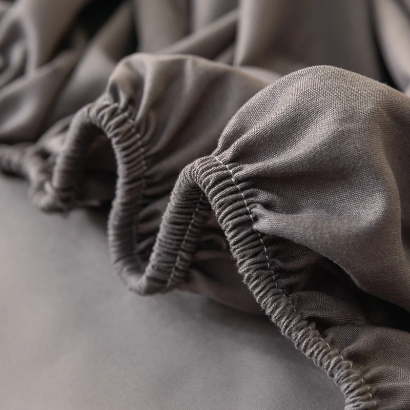 Luxury Double 100% Cotton Bed Sheet  Fitted Sheet With Elastic Mattress Cover Couple Bed Linen Single Bedding Queen King Size 2
