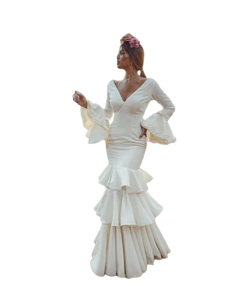 Beautiful Flamenco Dancer White Wedding Dress Stock Photo 1217605300 |  Shutterstock, image size:850x992