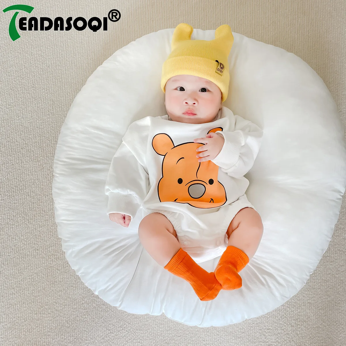 

2023 Autumn Newborn Infant Boys Girls Full Sleeve Cartoon Bear One-piece Kids Jumpsuits - Baby 95% Cotton Romper - 0-24M