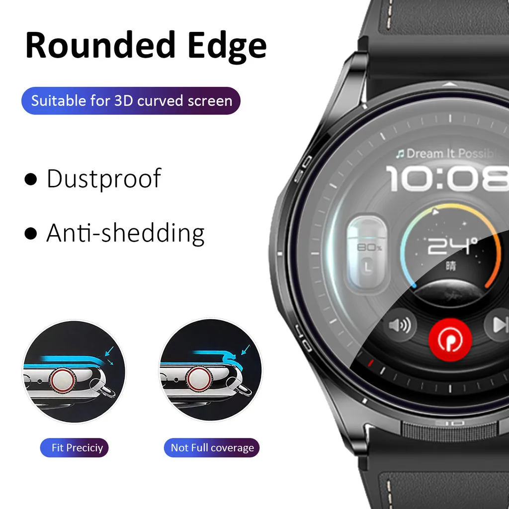 Premium 3D Curved Full Coverage Screen Protector for Smartwatch - Anti-Scratch, HD Clear, Soft Protective Film (1-5 Pack)