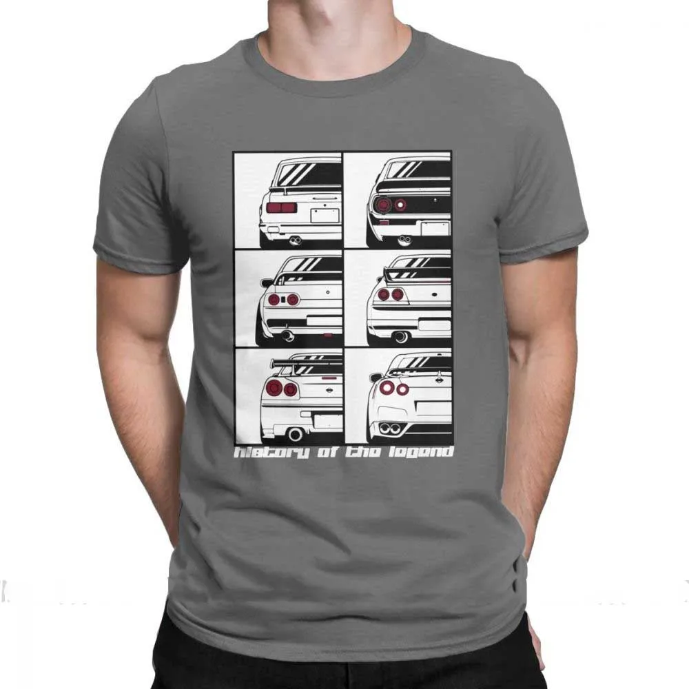 男性gtrスカイライン歴史tシャツ車モーター日本jdmダットサン綿の服
