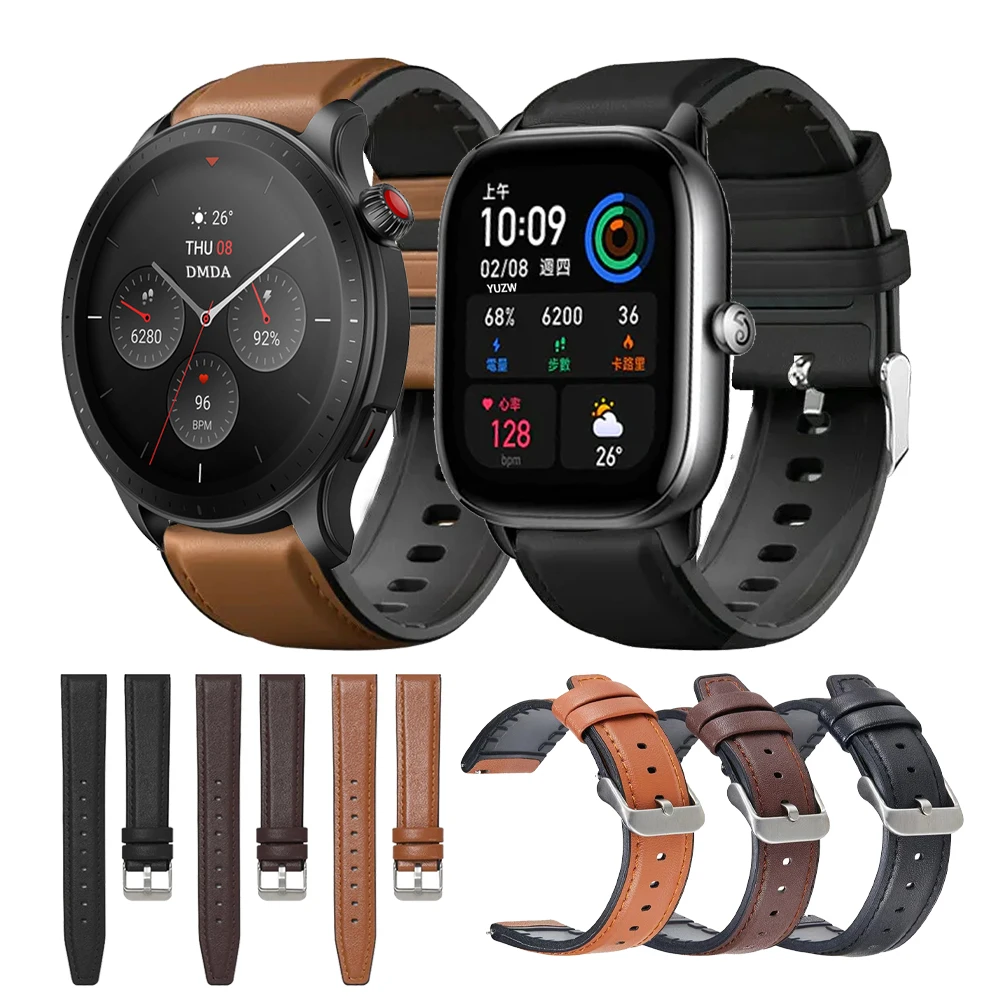 Premium Leather and Silicone Hybrid Watchband