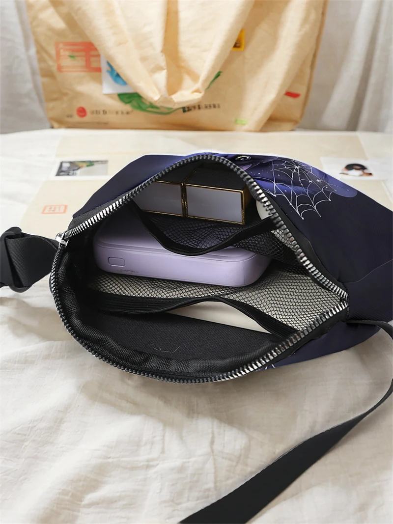 1pc,Starry Sky Cat Fashion Adjustable Crossbody Bag, Neutral Sports Waist Bag, Suitable for Running