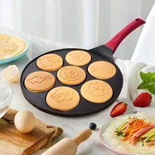 7 Cup Pancake Pan Nonstick Breakfast Griddle Dinosaur Animals Waffle Maker Pancake Mold Pan for Kids Egg Omelet Crepe Frying