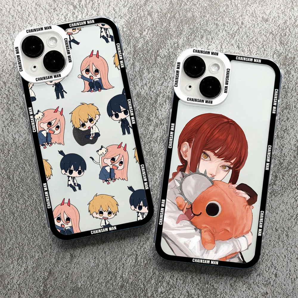 Anime Chainsaw Man Mitaka Asa Phone Case for Iphone 7 8 Plus 11 12 13 Mini  SE20 X XS XR 14 15 Pro Max Clear Soft TPU Cover Shell