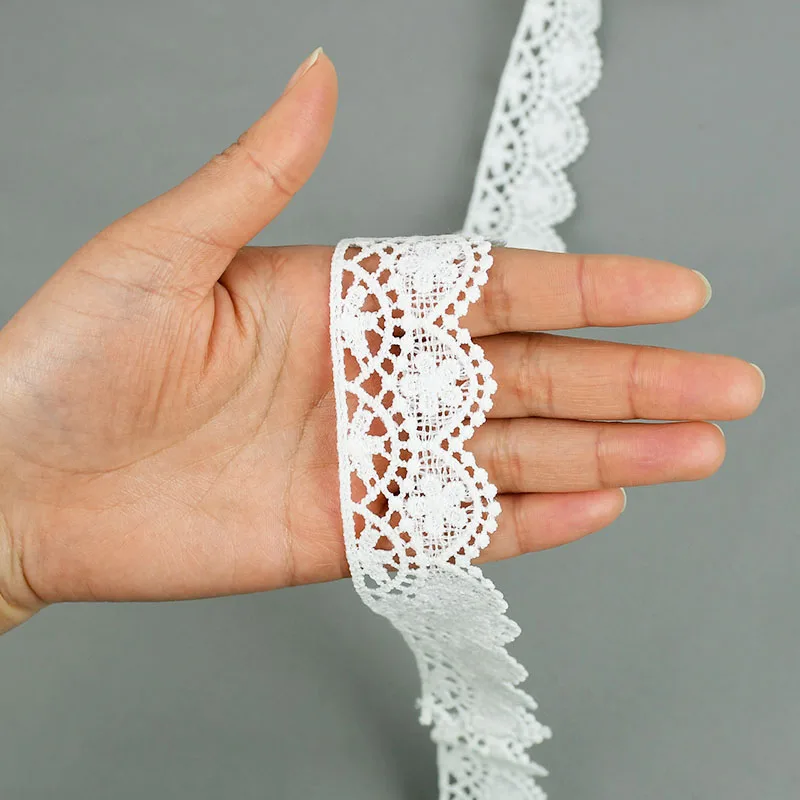 6 Rotoli Di Pizzo Bianco Vintage 1,5 Cm X 4,5 M – Nastro In Cotone All'Uncinetto Per Cucito, Artigianato E Decorazioni Fai Da Te
