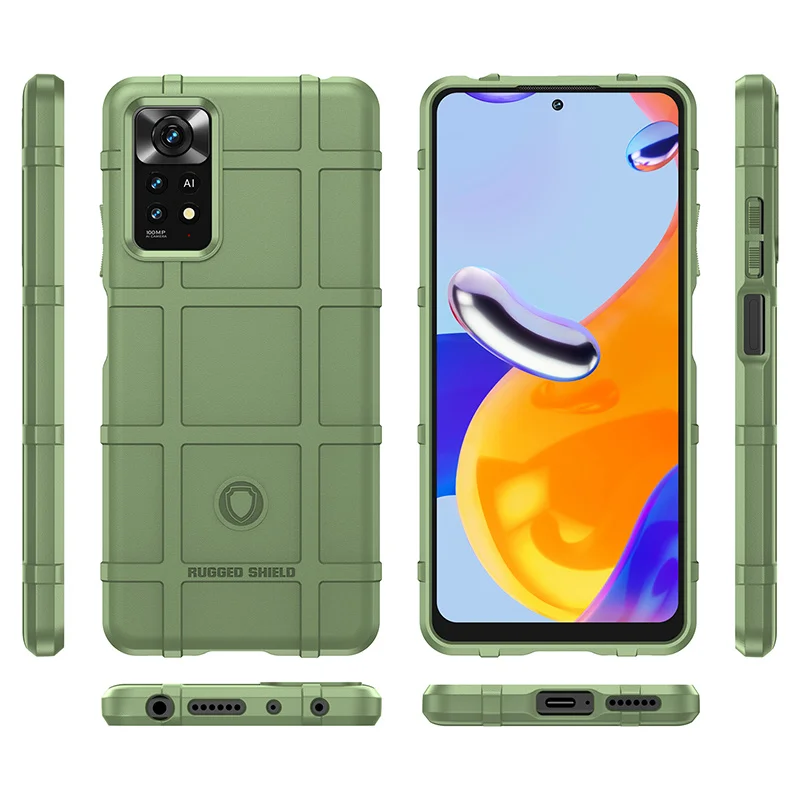 Redmi Note 11 Pro Case Military Heavy Duty Rubber Protect Coque Per Xiaomi Redmi Note 11E 11Pro 5G 4G Tpu Soft Fiber Matte Cover