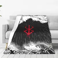 Japan Anime Berserk  Blankets Flannel Swordsman Manga Guts Super Warm Throw Blanket for Bed Bedspread 1