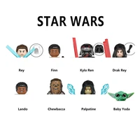 WM6081 Building Blocks Kylo Ren Bricks Chewbacca Figures Finn Mini Figurines Sheev Palpatine Figure Yoda Assembly Kids Toy 1