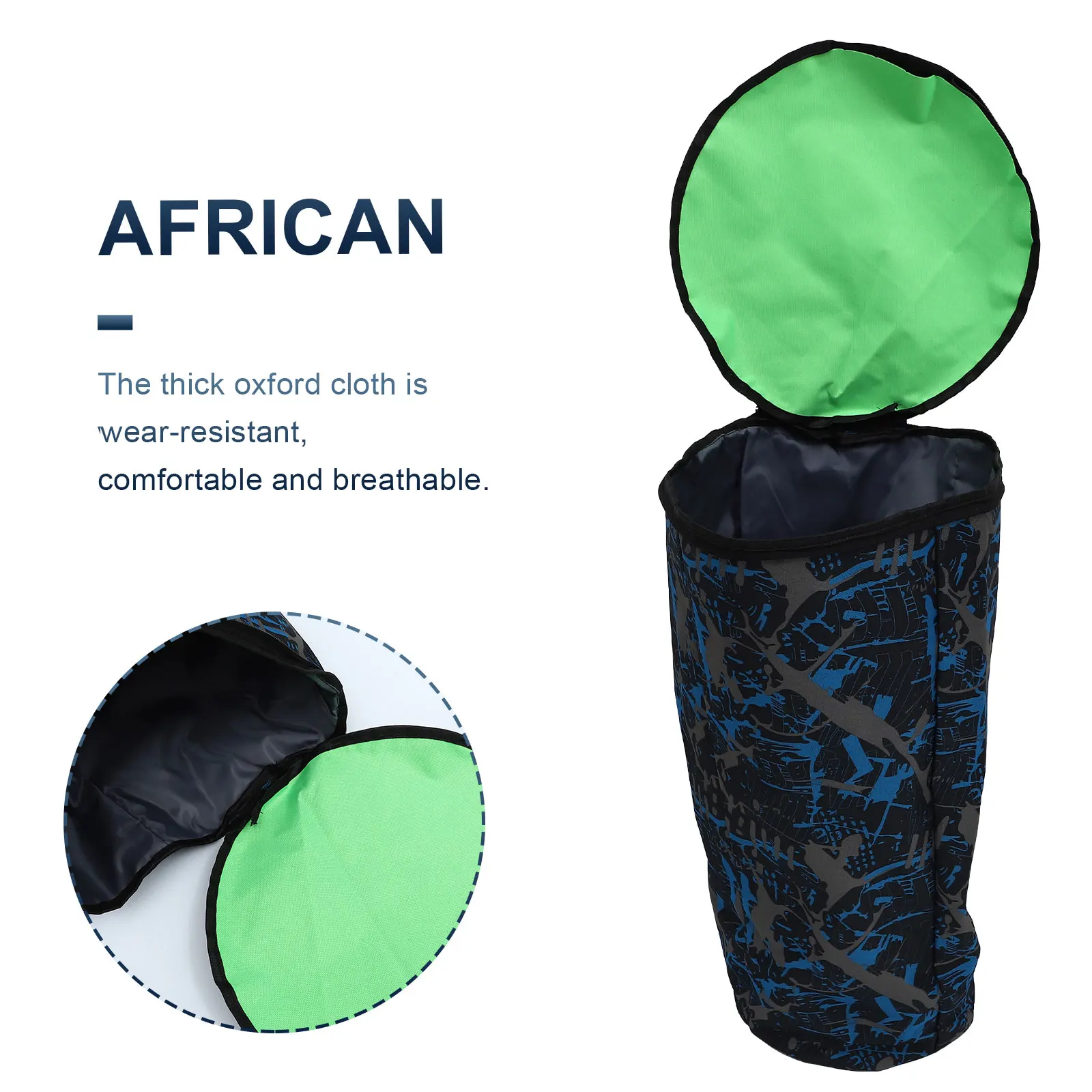 12/10L African Drum Bag Waterproof Music Instrument Storage Bag Camouflage Blue Camouflage Blue NEW Waterproof