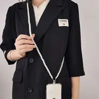 Longue lanière de téléphone portable, collier à bandoulière en perles, sangle de chaîne, Clip à boucle universel perlé à la main pour iphone, étui de téléphone Samsung 6