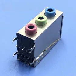 Dual Port Audio Socket Set with Single - Layer Mouse and Double - Layer Keyboard Connections (Three layer socket)