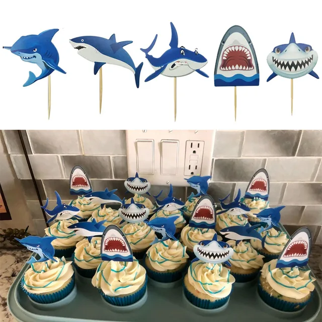13pcs Shark Party Supplies Balloon Set Blue Sea Animals Shark foil