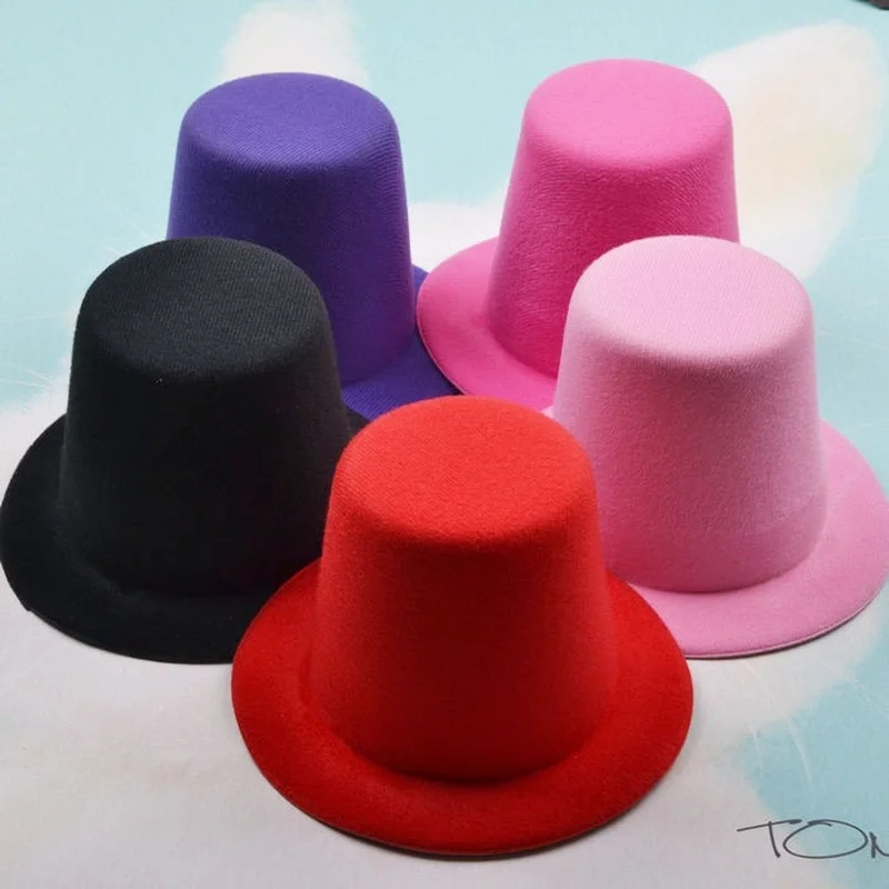 

DIY 13cm Hen Party Plain Top Hat Base Cute Black Hats for Hair Pet Cap Stage Prop Decor Halloween Costume Cosplay