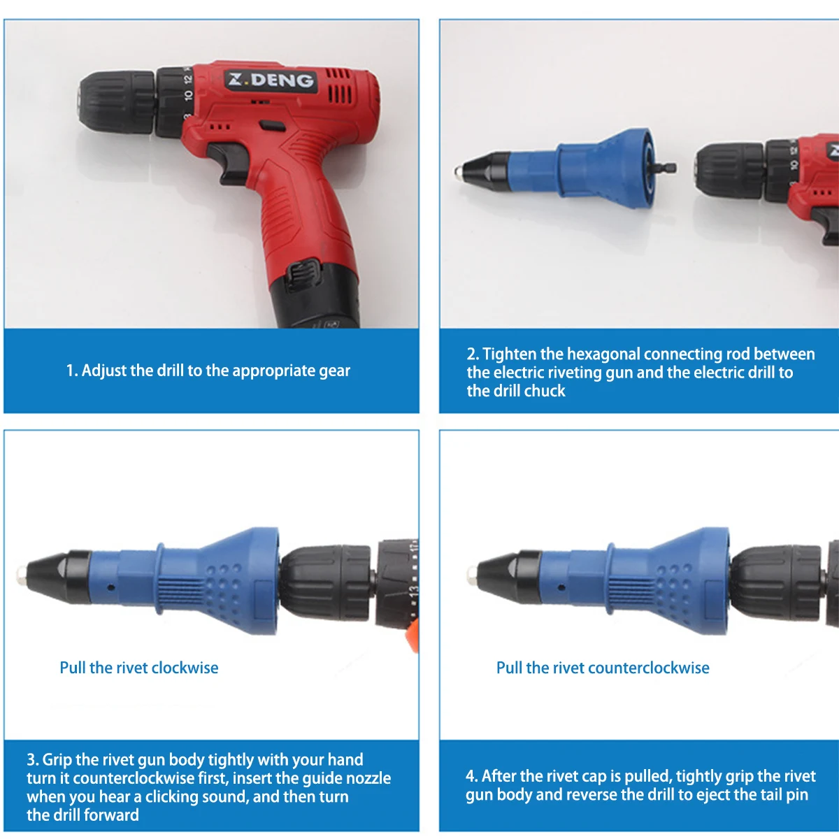 Rivet Tool Rivet Hardware Adapter Electric Electric Nut Hardware Alloy Steel Nut Tool With Hexagonal Wrench