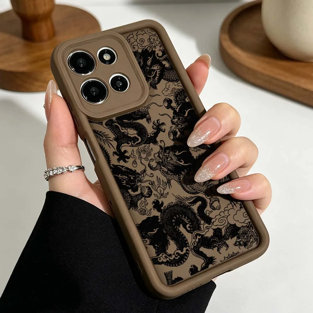 Luxurious Black Dragon Pattern Phone Case Cover