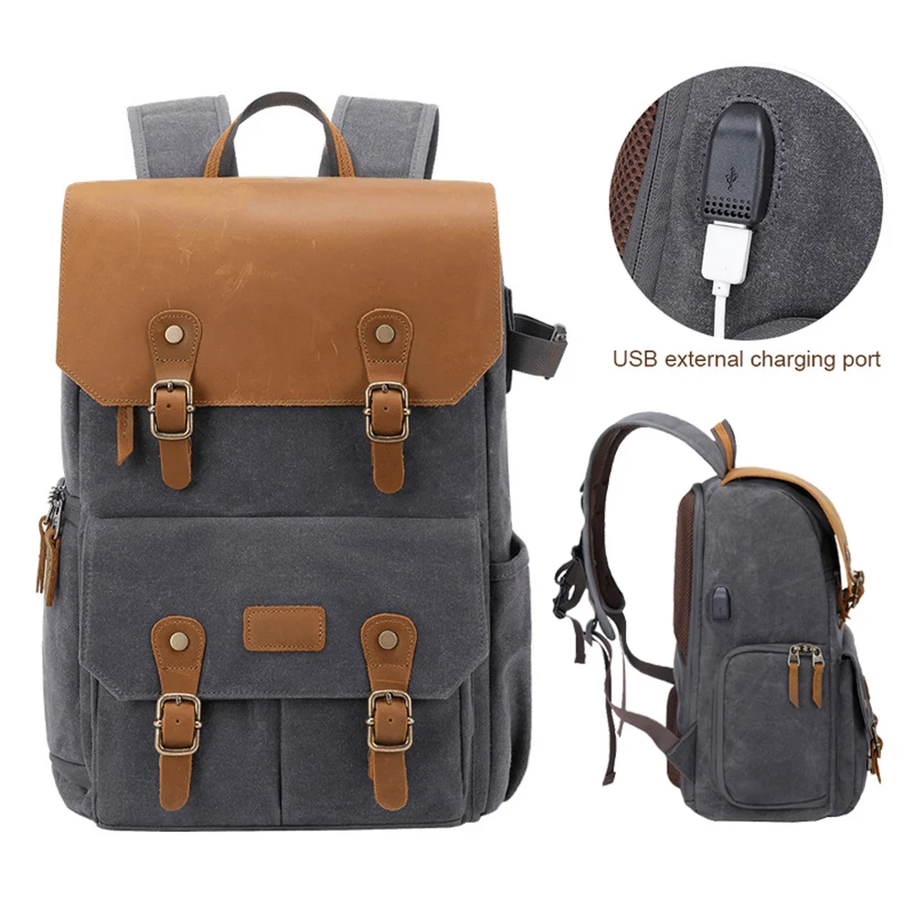 

Men Backpacks 13'' 15'' 17'' Laptop Backpack USB Charge Bag Anti-theft Backpack for Teenager Fashion Male Travel DSLR Camera Bag