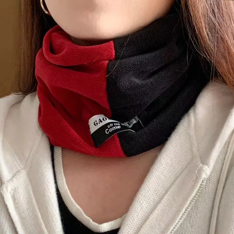 Women Fleece Scarf Face Mask Windproof Thermal Neck Cover