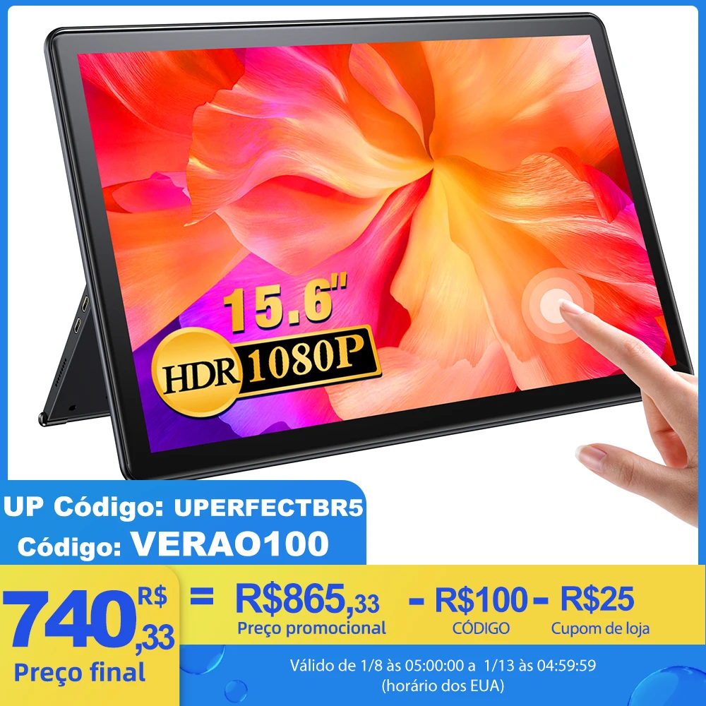 Monitor-port-til-UPERFECT-15-6-polegadas-touchscreen-FHD-IPS-LCD-HDMI ...
