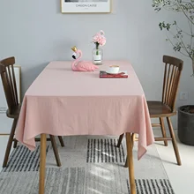

Cotton Tablecloths, Waterproof Table Covers Retro Small Fresh Pink Dining Table Coffee Table Deco